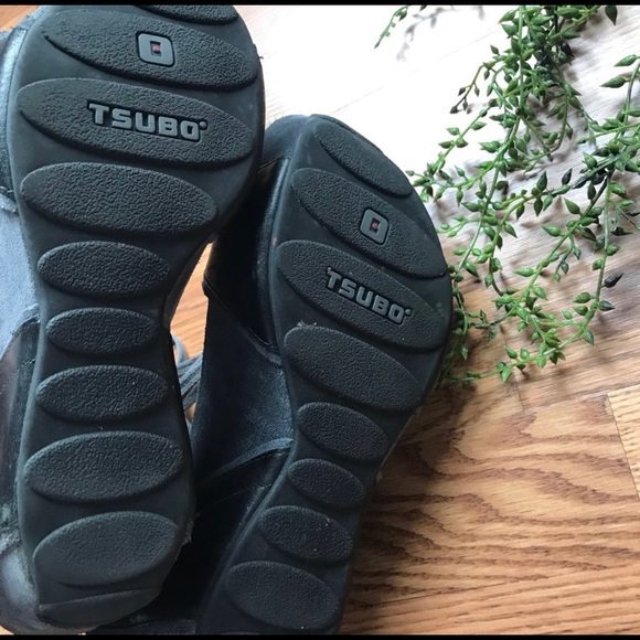 Timo Weiland for Tsubo woman’s size 8 black leather platform wedge summer heels - Picture 3 of 9